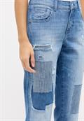 DARLEEN CROP TU PATCH light blue used destroyed
