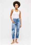 DARLEEN CROP TU PATCH light blue used destroyed
