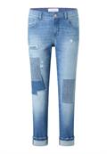 DARLEEN CROP TU PATCH light blue used destroyed
