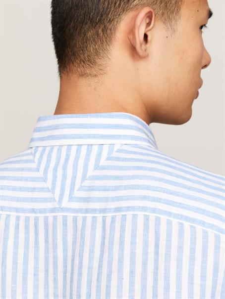 DC BOLD LINEN STRIPE SHIRT blue spell - optic white