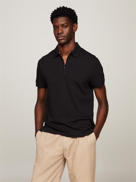 DC INTERLOCK ZIP SLIM POLO black