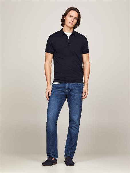 DC INTERLOCK ZIP SLIM POLO desert sky