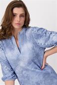 Denim allover Kleid indigo gemustert