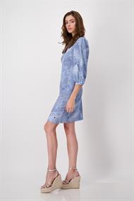 Denim allover Kleid indigo gemustert