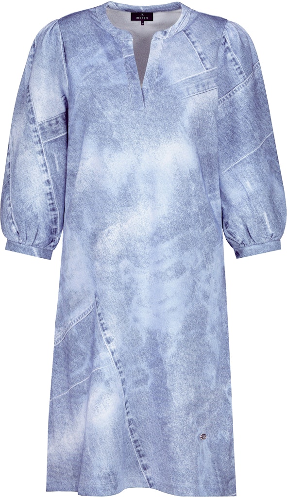 Denim allover Kleid indigo gemustert