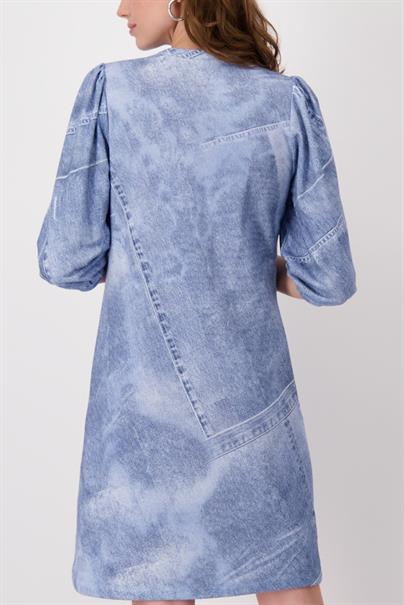 Denim allover Kleid indigo gemustert