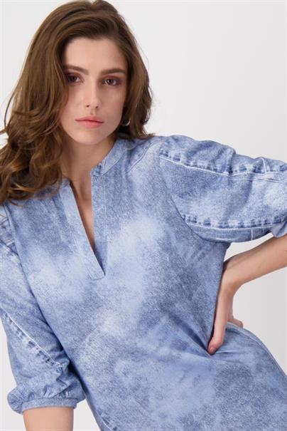 Denim allover Kleid indigo gemustert