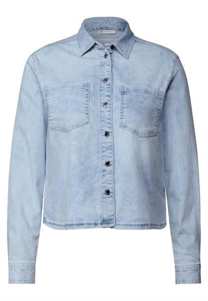 Denim Hemdbluse light blue random washed