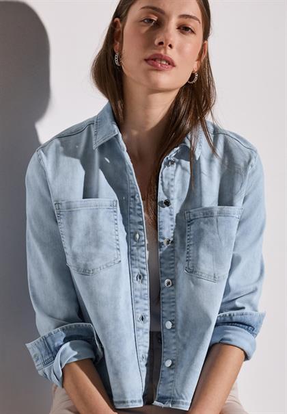 Denim Hemdbluse light blue random washed