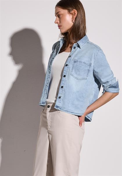 Denim Hemdbluse light blue random washed