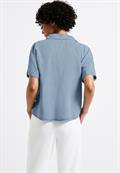Denim Lyocell Hemdbluse light blue soft wash