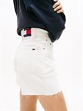 Denim Straight Leg Mom Shorts denim white