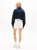 Denim Straight Leg Mom Shorts denim white