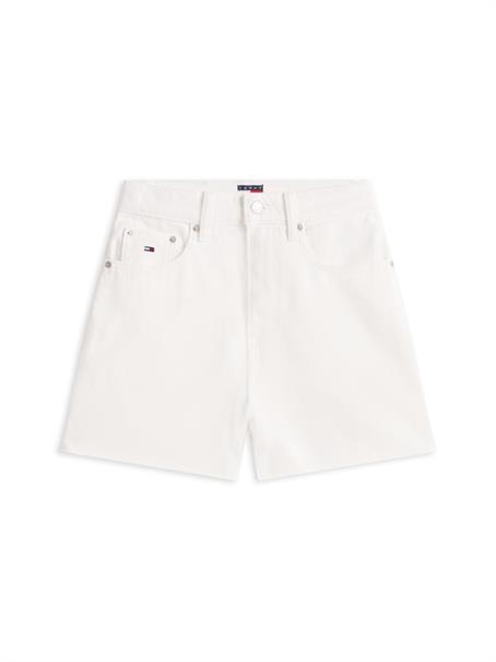 Denim Straight Leg Mom Shorts denim white