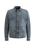 DENIM WORKER JACKET cross hatch blue