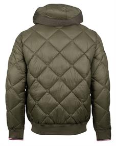 DIAMOND QUILTED HOODED JACKET olive