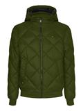 DIAMOND QUILTED HOODED JACKET olivewood