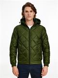 DIAMOND QUILTED HOODED JACKET olivewood
