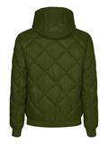 DIAMOND QUILTED HOODED JACKET olivewood