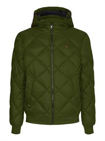 DIAMOND QUILTED HOODED JACKET olivewood