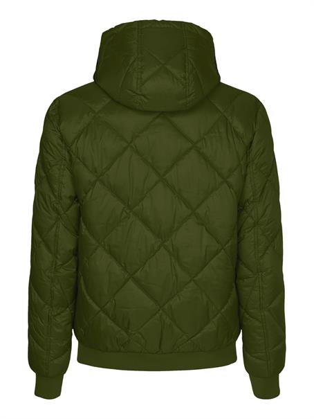 DIAMOND QUILTED HOODED JACKET olivewood