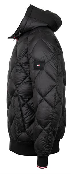 DIAMOND QUILTED HOODED JACKET schwarz1