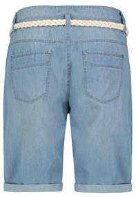 DOB Bermuda mit Falten vorn, Doppelbund mit Gürtelschräge Eingriffstaschen,Aufschlagaufgesetzte Gesä light blue denim l91