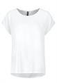 DOB Bluse, Rundhals mit PipingSchultern, angeschnittene Ärmel, runder Saum,RT länger als VT white