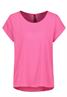 DOB Bluse, Rundhals mit PipingSchultern, angeschnittene Ärmel, runder Saum,RT länger als VT yarrow pink