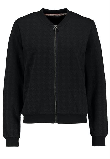 DOB Bomberjacke in jacquard sweat,langarm,Rippbündchen+Stehkragen black