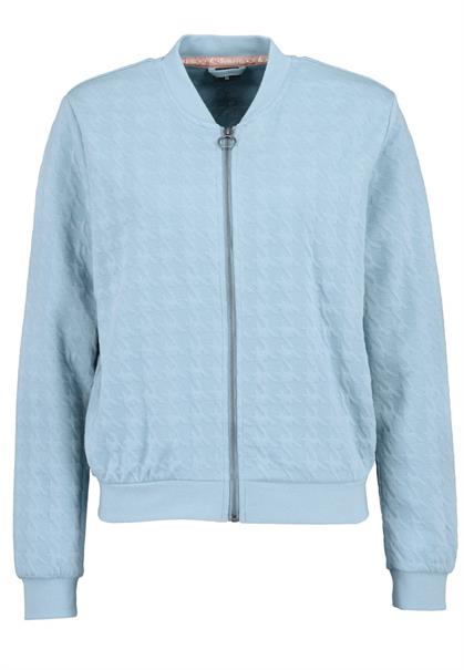 DOB Bomberjacke in jacquard sweat,langarm,Rippbündchen+Stehkragen sky grey blue