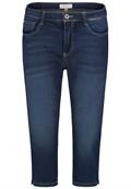 DOB Capri, push up, kleineAbnäher an vorderen Taschen, zip fly,herzförmige Passe dark blue denim