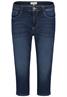 DOB Capri, push up, kleineAbnäher an vorderen Taschen, zip fly,herzförmige Passe dark blue denim