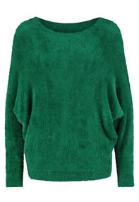 DOB flauschiger Pullover, style:2113,langarm, weiter Halsauschnitt,angeschnittener Ärmel,Ärmel,Saum forest