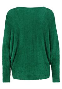 DOB flauschiger Pullover, style:2113,langarm, weiter Halsauschnitt,angeschnittener Ärmel,Ärmel,Saum forest