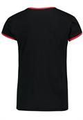 DOB Shirt,kurzarm,Rundhals und Ärmelöffnungenmit Blende in Kontrastfarbe,verschiedene Stickereien au black