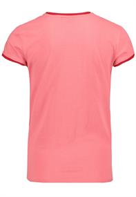 DOB Shirt,kurzarm,Rundhals und Ärmelöffnungenmit Blende in Kontrastfarbe,verschiedene Stickereien au washed rouge