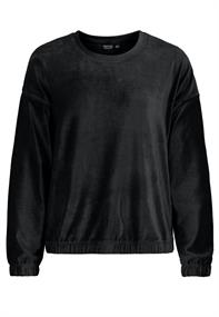 DOB Shirt, langarm, Rundhals mit Blende, überschnittene Schultern, Elastic Tape in Bündchen und Saum black