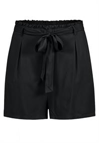 DOB Shorts, elastischer Bund mitBindeband , schräge Eingriffstaschen, Falten black