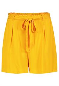 DOB Shorts, elastischer Bund mitBindeband , schräge Eingriffstaschen, Falten gold mango
