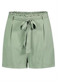 DOB Shorts, elastischer Bund mitBindeband , schräge Eingriffstaschen, Falten loden frost green