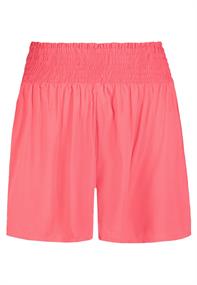 DOB Shorts, gesmockter Bund mit kleinenRüschchen, weiter Saum coral pink