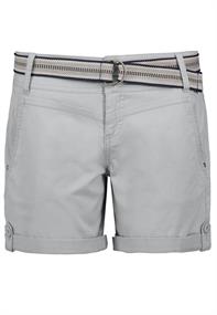 DOB Shorts, mit Aufschlag, schrägeEingriffstasche, breiter Bund mit Gürtel dawn grey