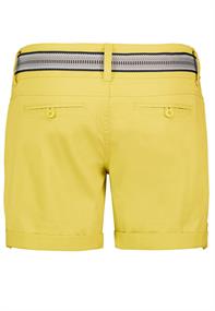 DOB Shorts, mit Aufschlag, schrägeEingriffstasche, breiter Bund mit Gürtel,Paspeltaschen hinten sunflower yellow