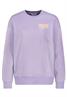 DOB Sweat, oversize fit, langarm, Rundhals +Saum+Ärmelsaum mit Ripp-Blende, grosserDruck auf Rücktei grau-lila