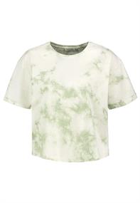 DOB T-Shirt, Batik, kurzarm, Rundhals mit Ripp-Blende, Aufschlag am Ärmel, kurze Länge sea salt green