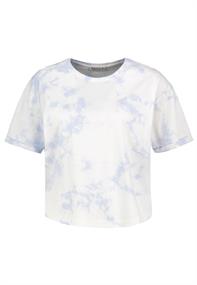 DOB T-Shirt, Batik, kurzarm, Rundhals mit Ripp-Blende, Aufschlag am Ärmel, kurze Länge skyway blue
