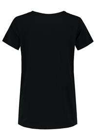 DOB T-Shirt, kurzarm,Rundhals mit 1x1 Ripp-Blende,Nackenband, verschiedene prints vorne"band-tshirt" design2: schwarz