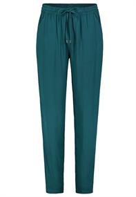 DOB Viskose Hose mit Gummibund,Tunnel mit Bindeband & Metallende, schräge Eingriffstaschen deep teal green