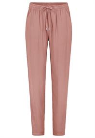 DOB Viskose Hose mit Gummibund,Tunnel mit Bindeband & Metallende, schräge Eingriffstaschen dusty rose